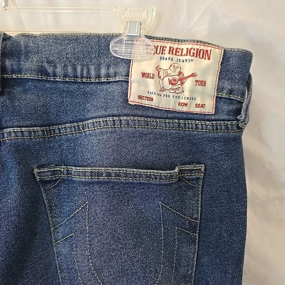 True Religion Ricky SN Relaxed Stretch Straight Jeans Mens 38‎ Medium Wash